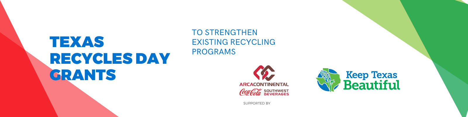 Texas Recycles Day Grants supported by Coca-Cola Southwest Beverages