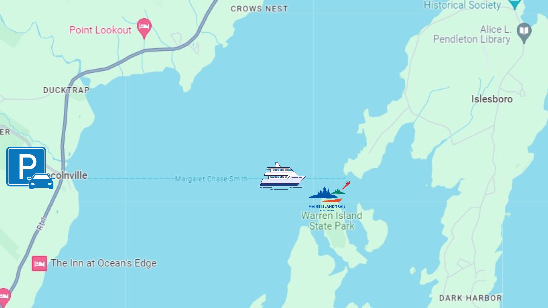 Map of Islesboro and Warren Islands