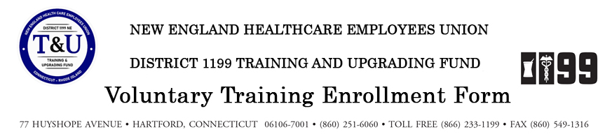 1199 Nursing Home Employees Voluntary Training Enrollment Form