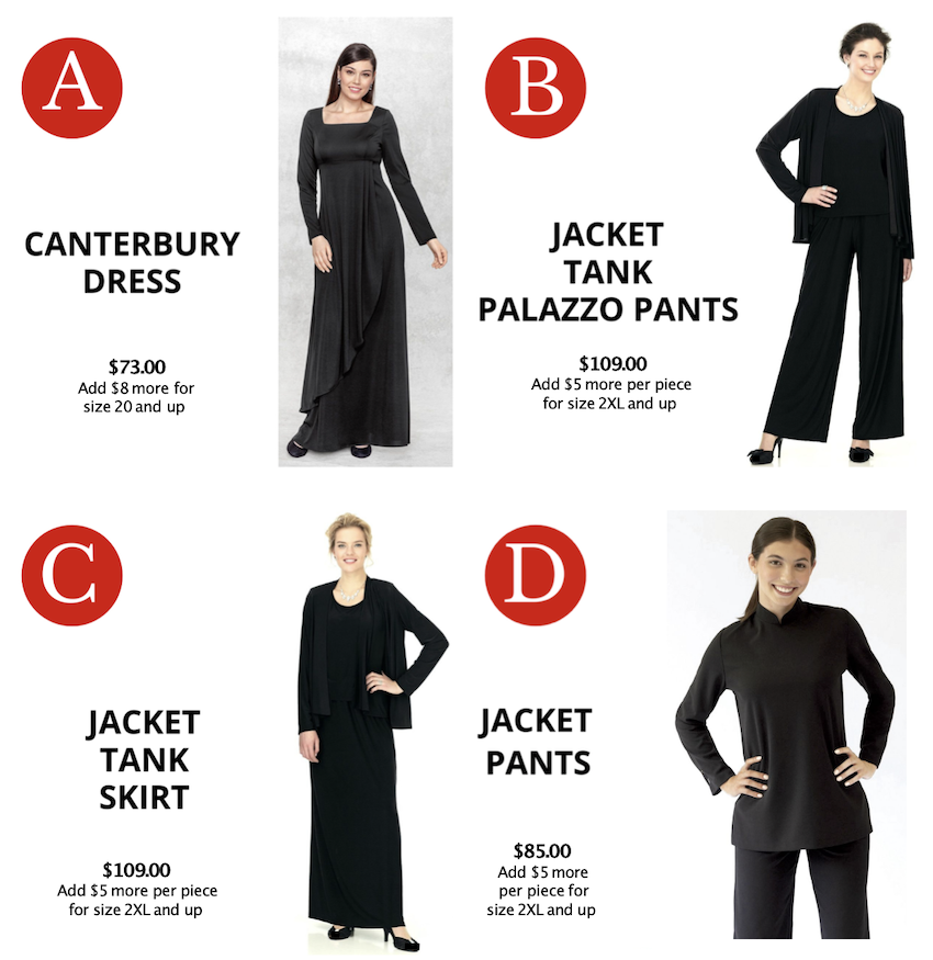 Canterbury Voices Adult Chorus Uniform Order 2022-2023