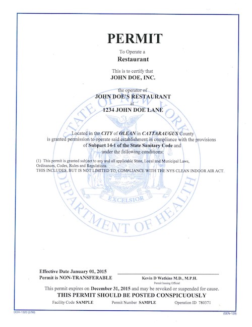 Sample Heath Certificate