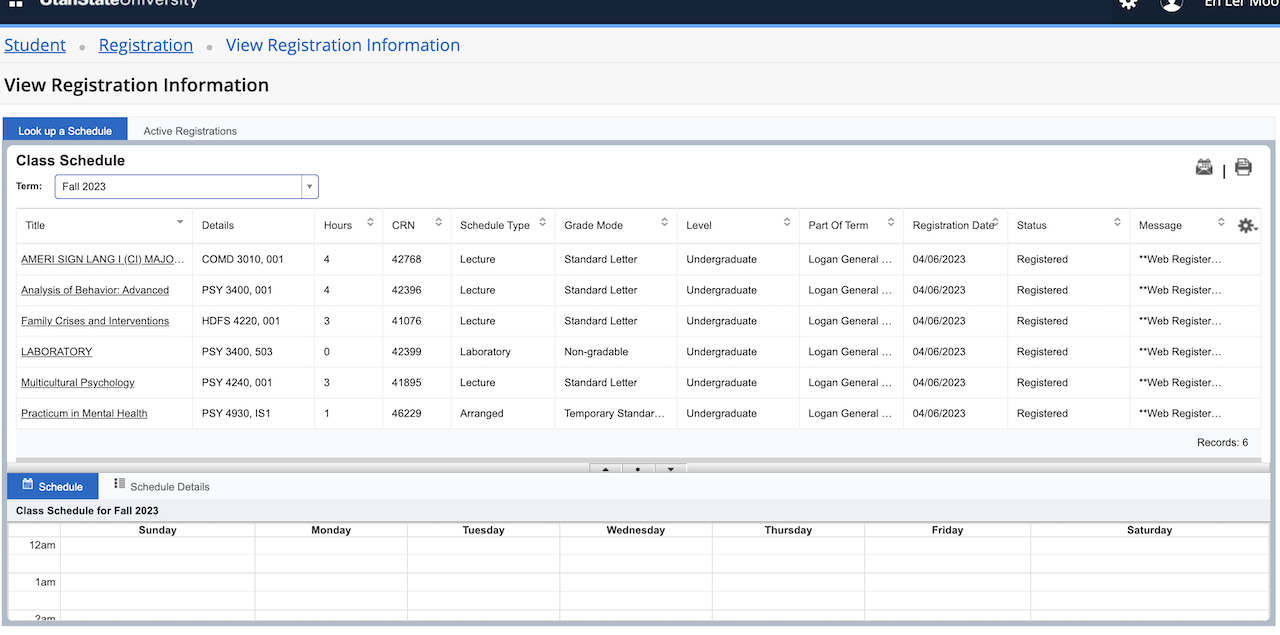 Course List Example