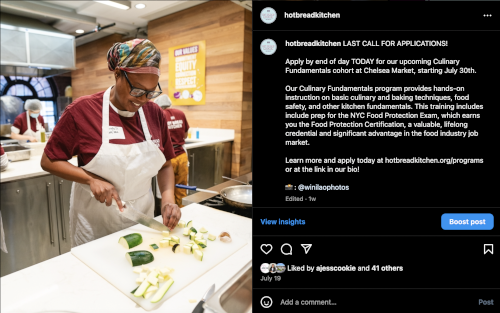 instagram post: member cutting vegetables