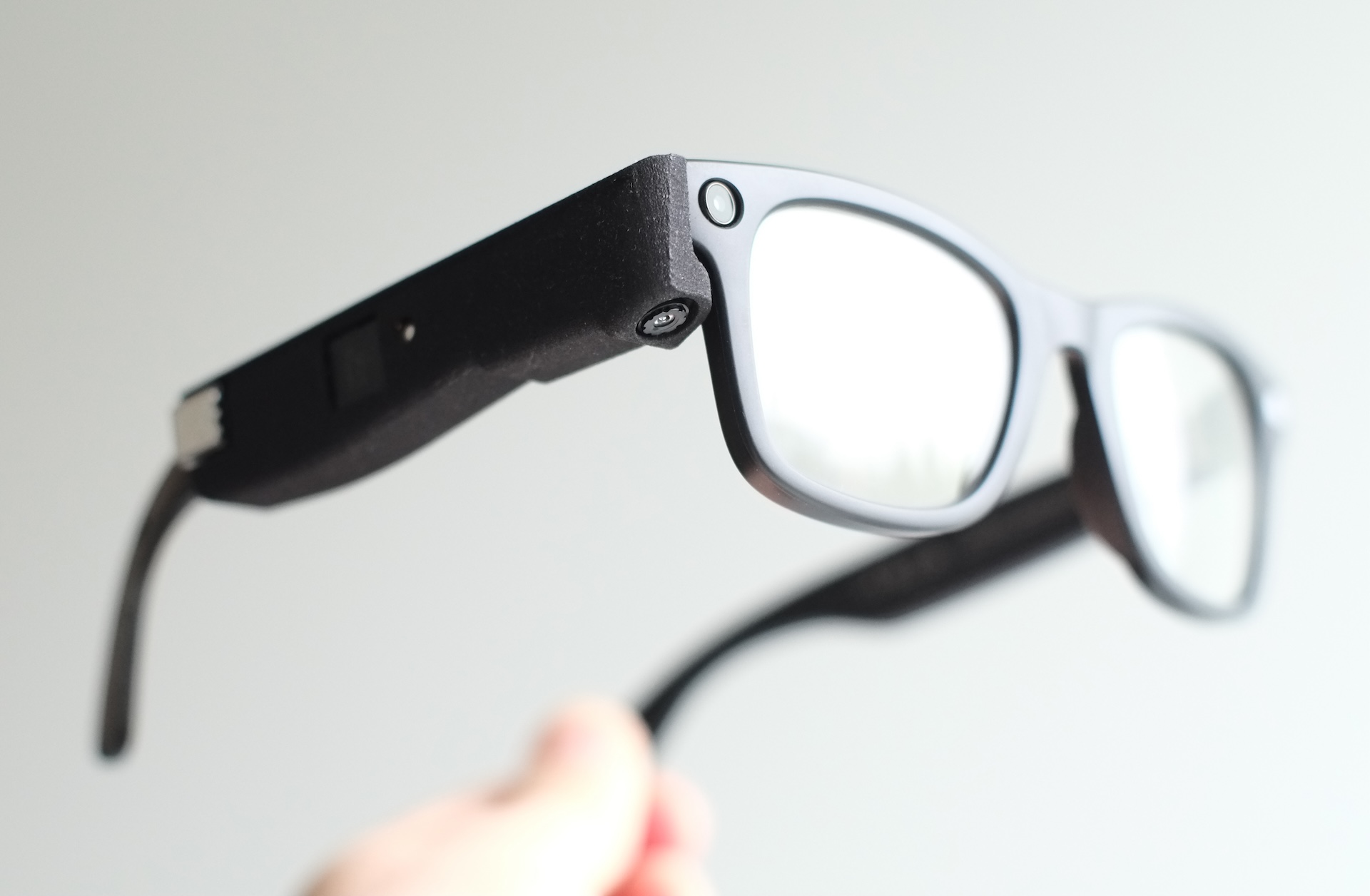 Smart Glasses with Helios Development Kit mounted on arm