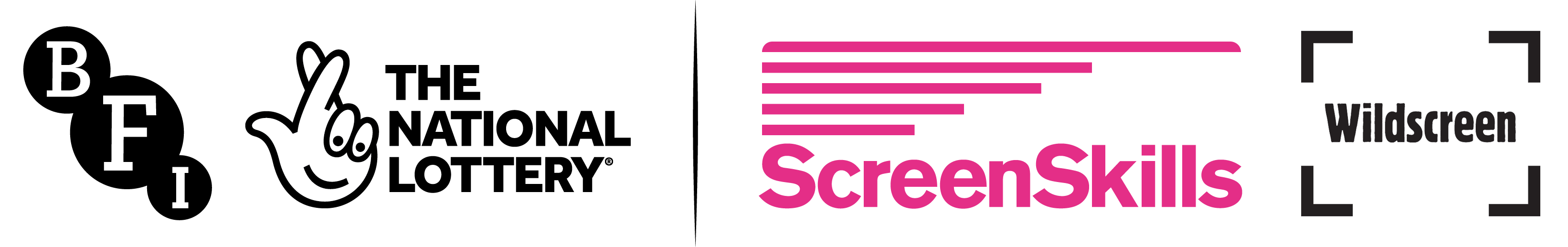 ScreenSkills, BFI, National Lottery, Wildscreen Logos