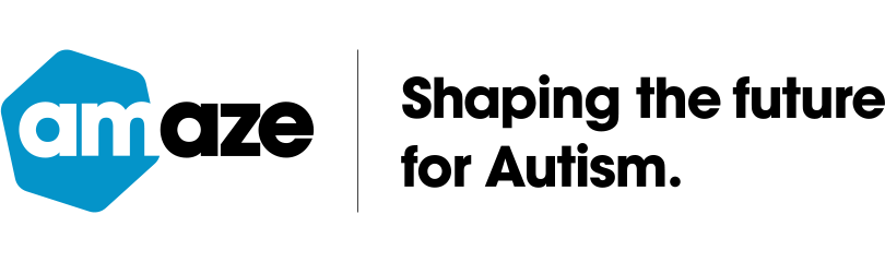 Amaze Logo and words reading Shaping the future for Autism