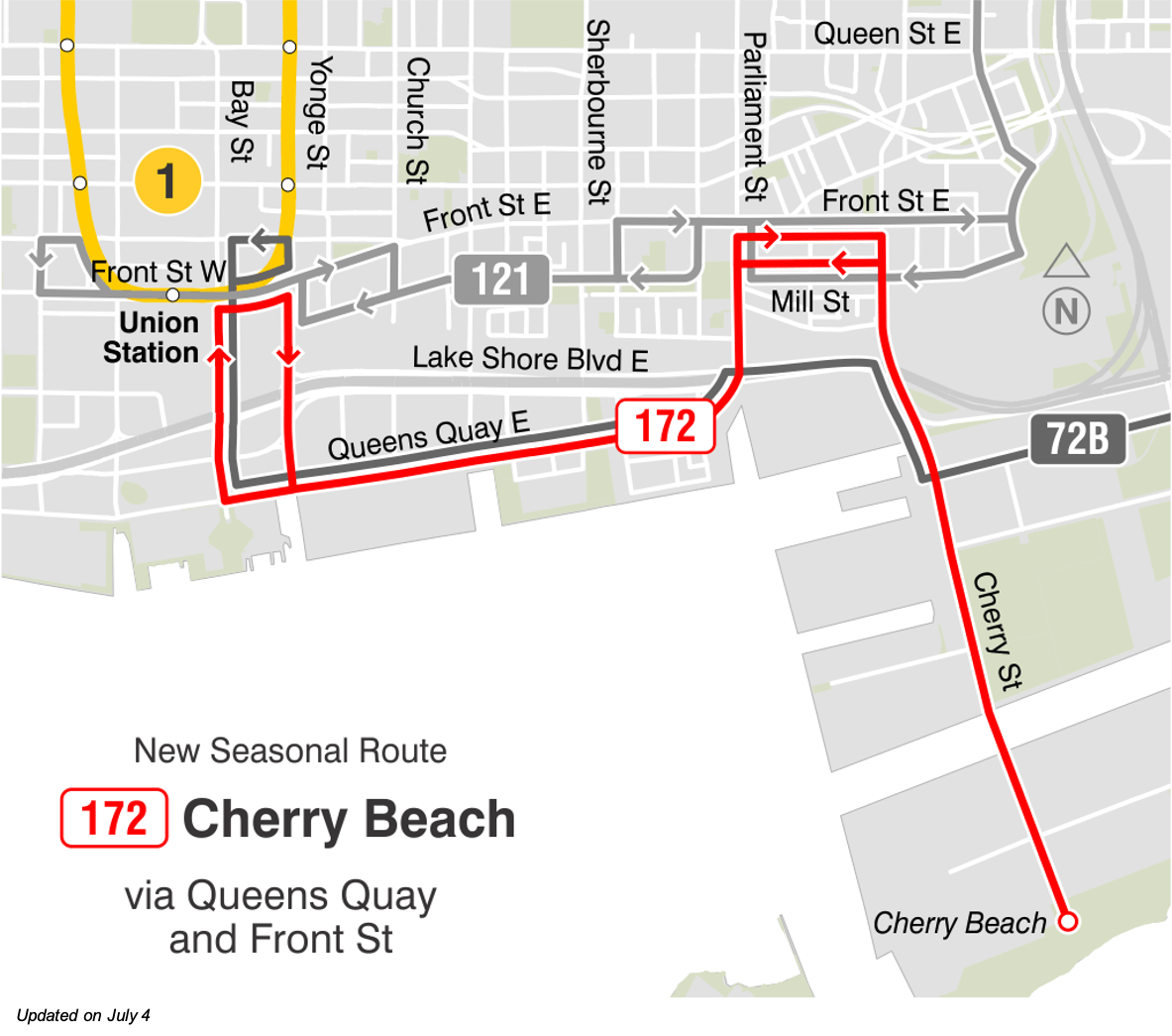 Updated map of 172 Cherry Beach