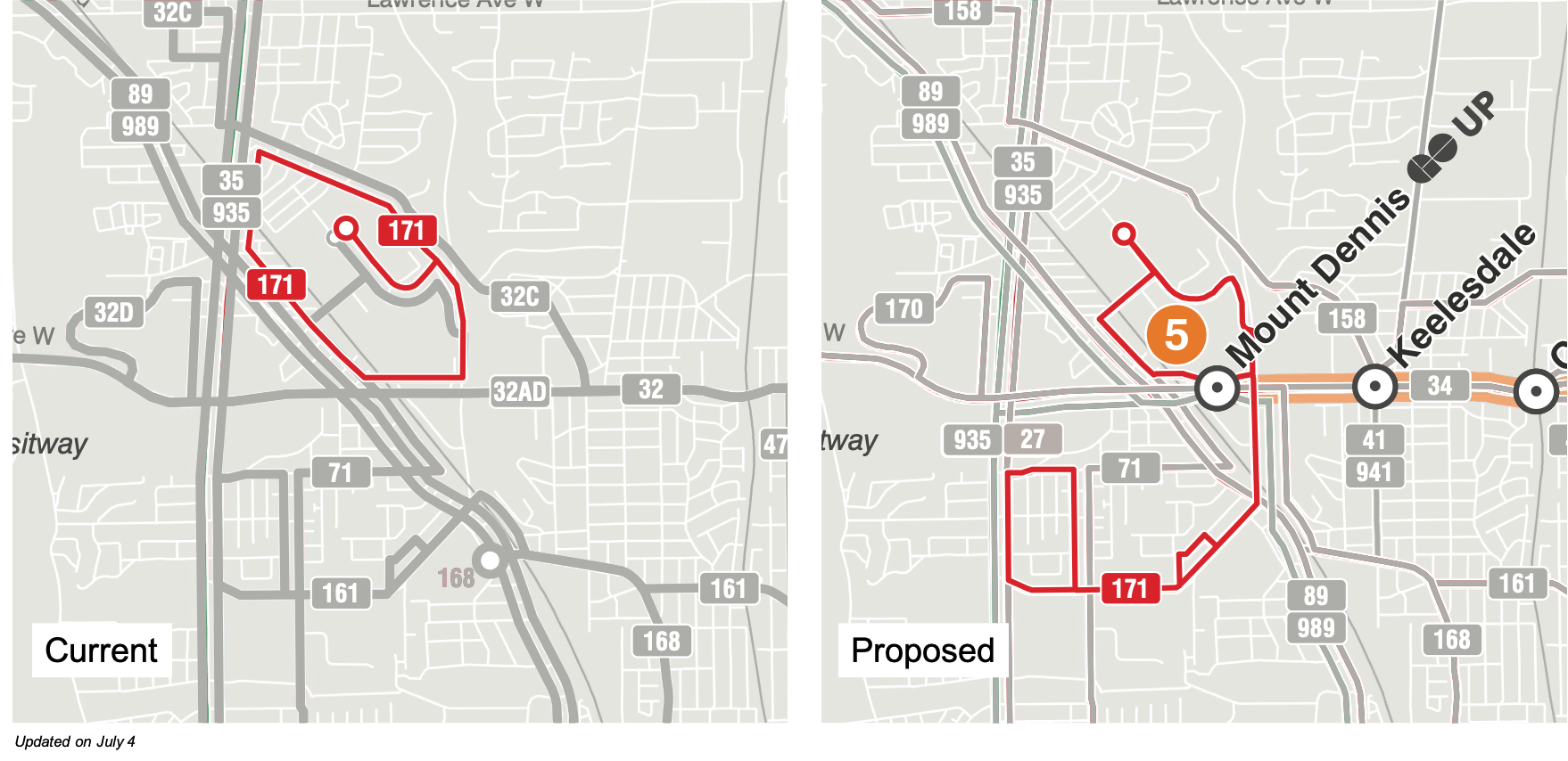 Updated map of 171 Mt Dennis