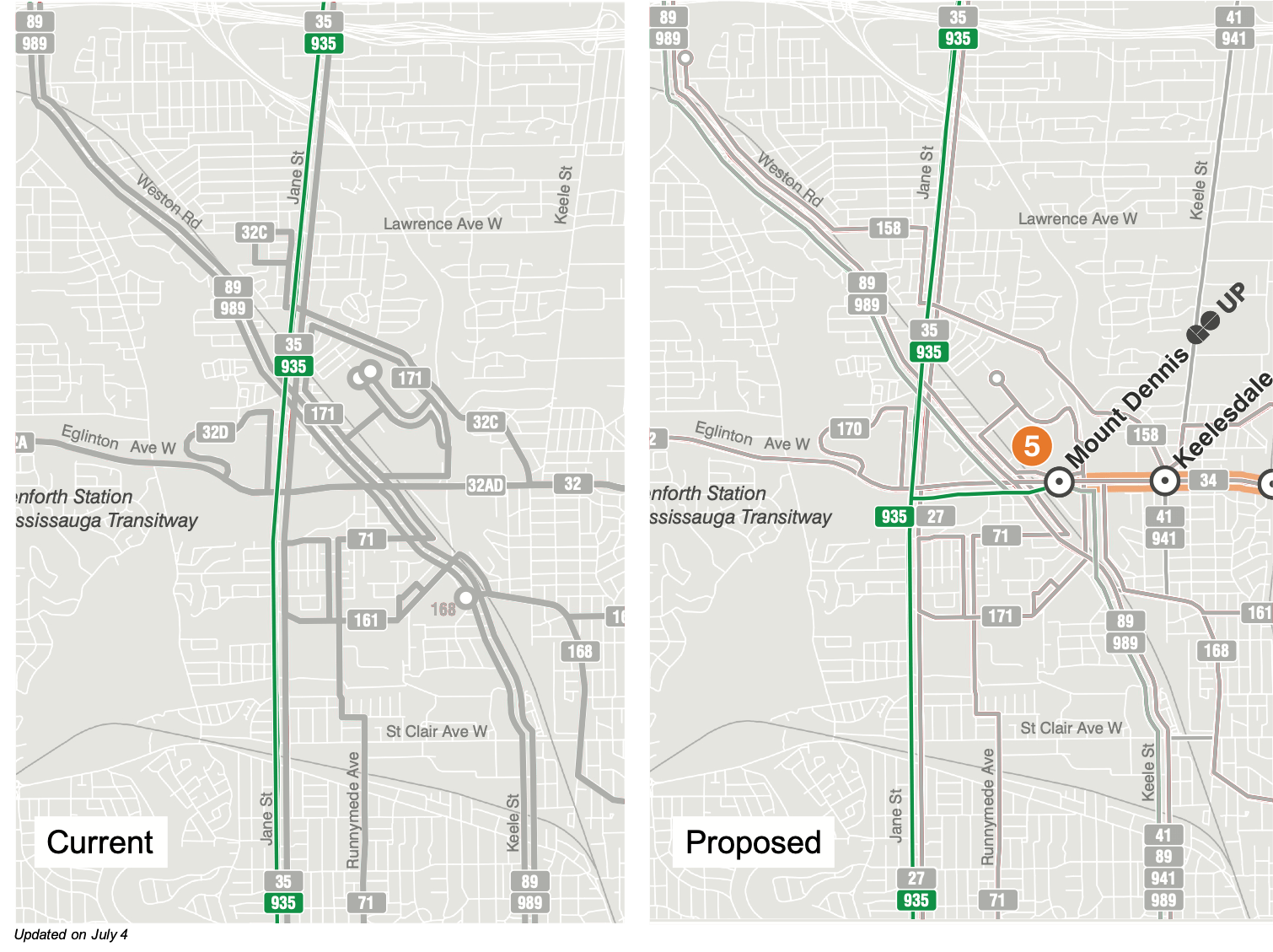 Updated map of 935 Jane Express