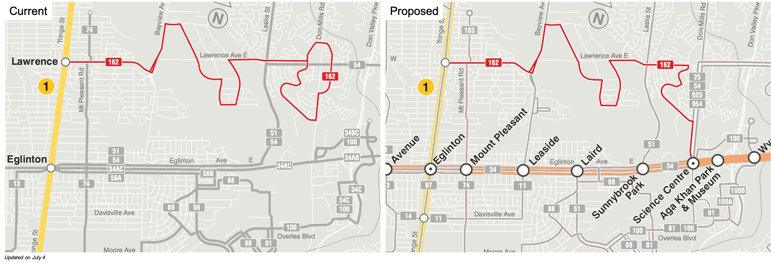 Updated map of 162 Lawrence-Donway