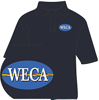 Navy blue WECA mens' polo shirt