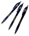 Three WECA pencils in navy blue with gold text